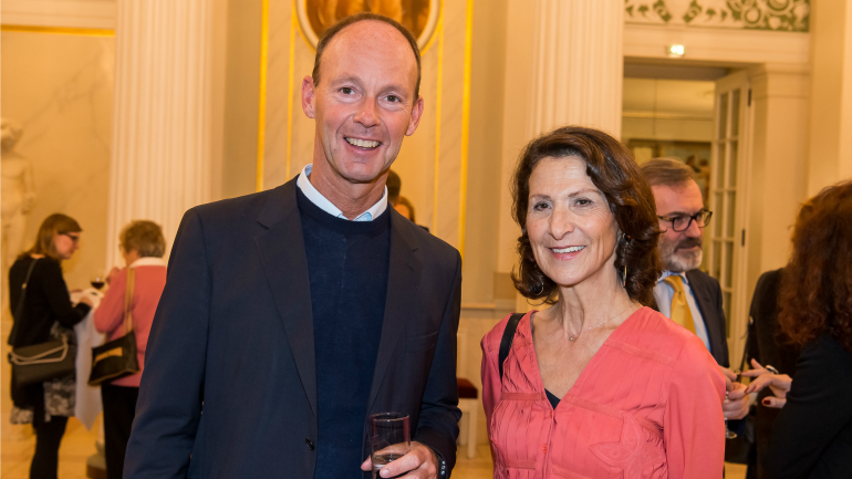 Bertelsmann Chairman &amp; CEO Thomas Rabe with RTL correspondent Antonia Rados, who recently won the German Television Prize for &#34;Best News: Foreign Reporter&#34;